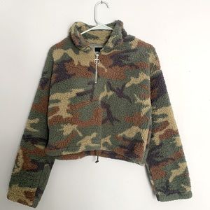 Forever 21 Camo Sherpa Pullover